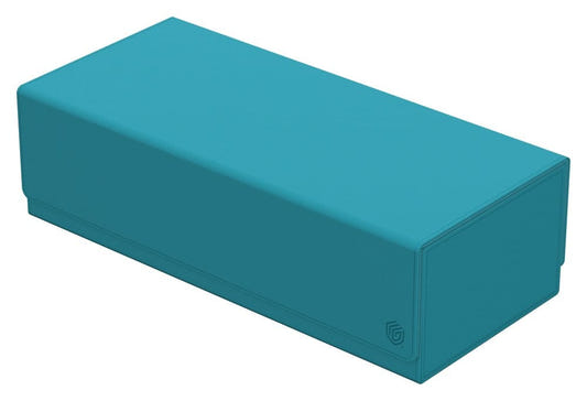 Ultimate Guard Arkhive 1000+ Xenoskin card storage box, petrol, closed box, front three-quarter view from the left