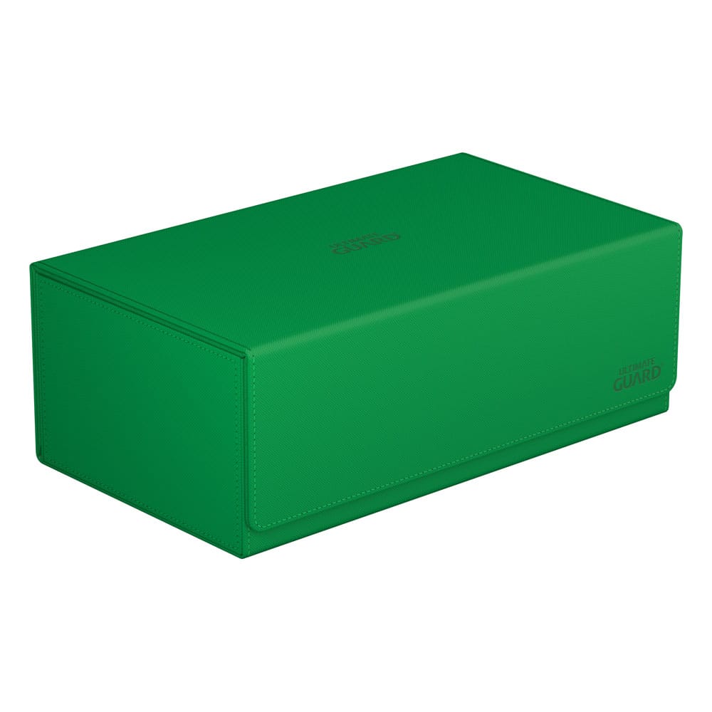 Ultimate Guard Arkhive 800+ Xenoskin card box in green, closed, angled view of the front and lid