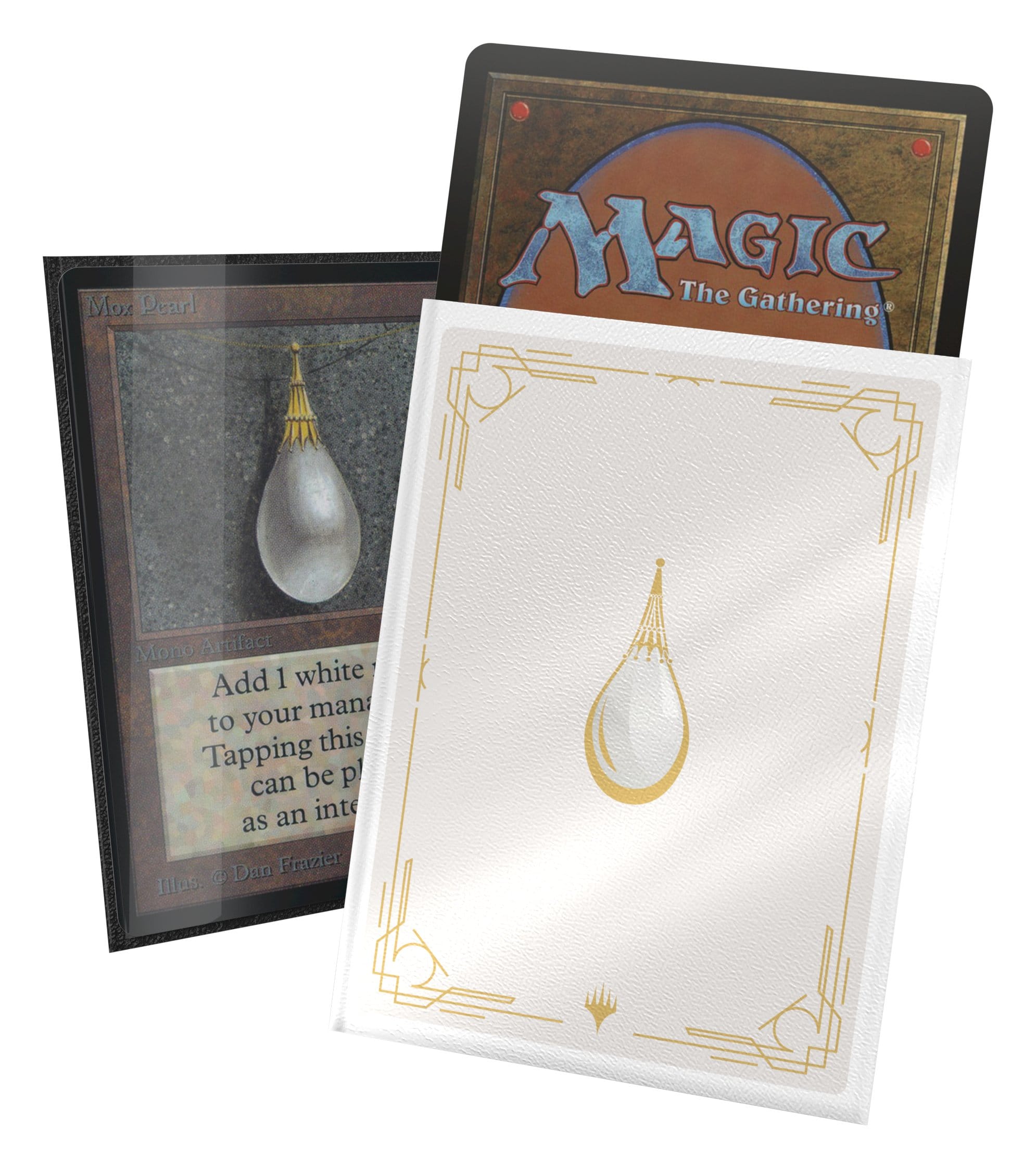 Mox Pearl art sleeve shown with a Magic card