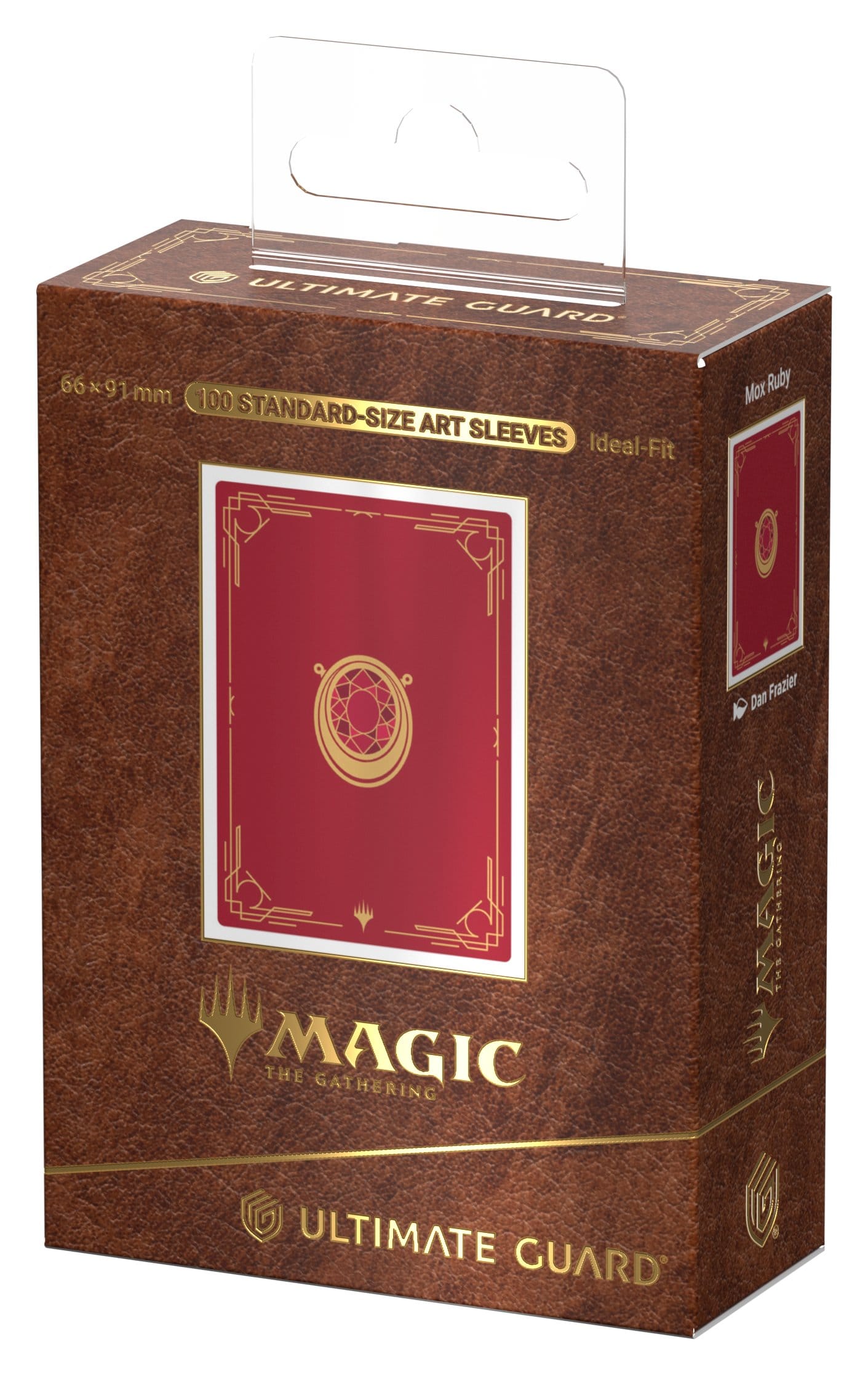 Mox Ruby Art Sleeves packaging, alternate angle