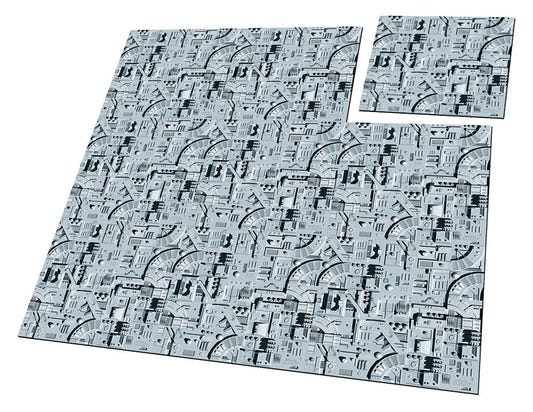 Ultimate Guard Battle-Tiles 1' Starship, starship deck tiles laid out with one tile lifted away