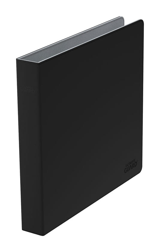 Ultimate Guard Collector's Album Xenoskin QuadRow Slim black ring binder, empty, standing, spine view