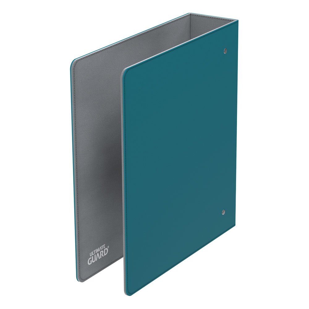 Ultimate Guard Collector's Album Xenoskin Regular petrol ring binder, empty, standing, angled view of back cover