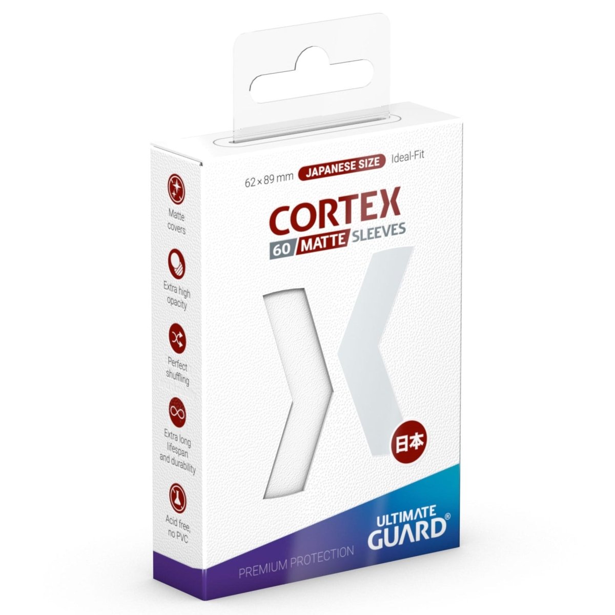 Ultimate Guard Cortex Sleeves Matte Japanese Size (60) - White - Loaded Dice
