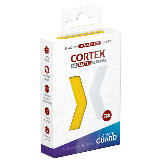 Ultimate Guard Cortex Sleeves Matte Japanese Size (60) - Yellow - Loaded Dice