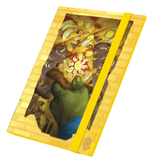 Ultimate Guard Flexxfolio 360 MTG x TMNT Plains binder, yellow brick cover, closed with yellow strap, angled front view