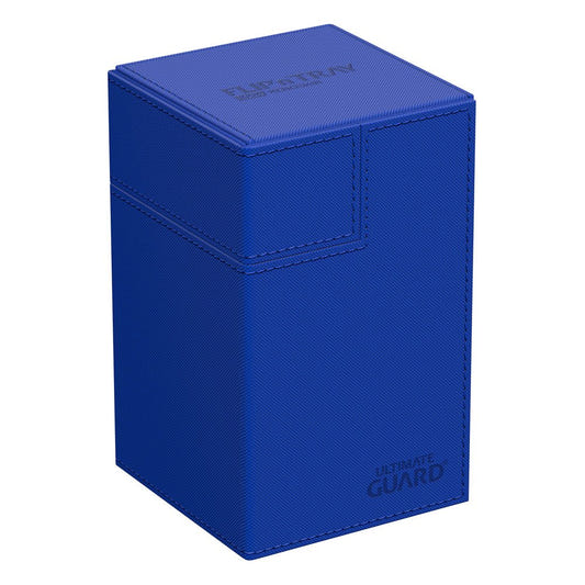 Ultimate Guard Flip'n'Tray 100+ Xenoskin deck box in blue, closed, front angle