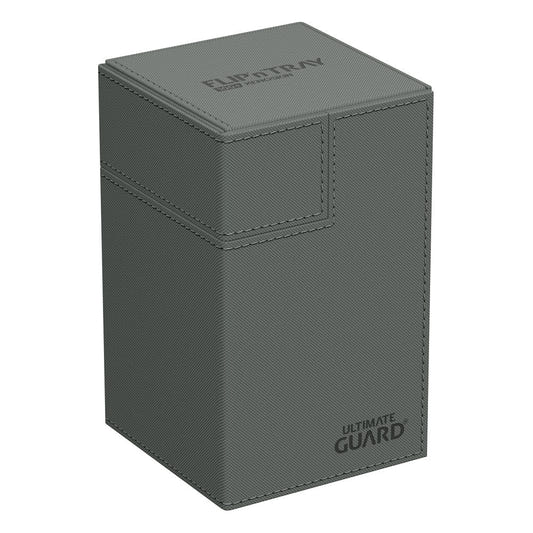 Ultimate Guard Flip'n'Tray 100+ Xenoskin deck box in grey, closed, front angle