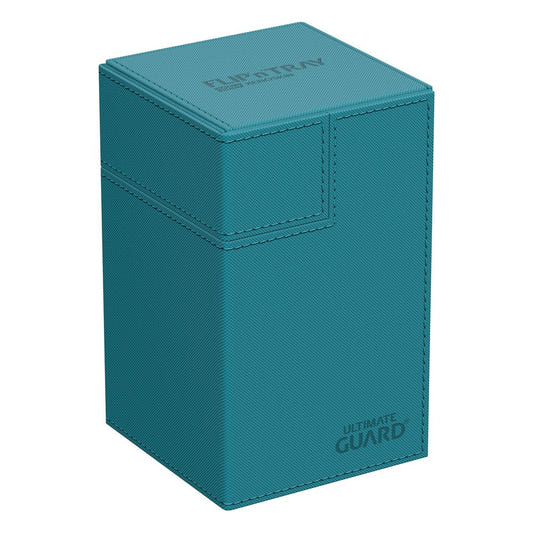 Ultimate Guard Flip'n'Tray 100+ Xenoskin deck box in petrol, closed, front angle