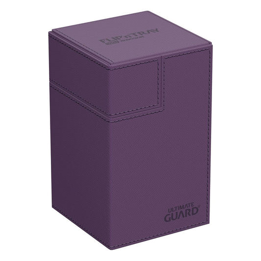 Ultimate Guard Flip'n'Tray 100+ Xenoskin deck box in purple, closed, front angle