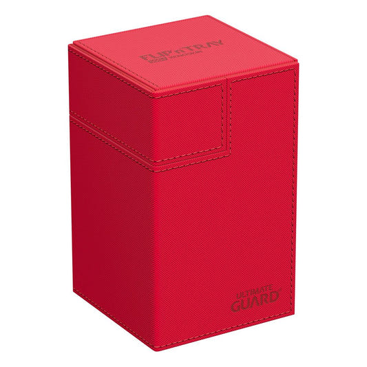Ultimate Guard Flip'n'Tray 100+ Xenoskin deck box in red, closed, front angle