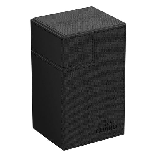 Ultimate Guard Flip'n'Tray 80+ Xenoskin deck box in black, closed, front angle