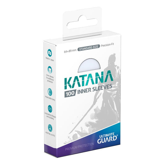 Ultimate Guard Katana Inner Sleeves Standard Size Transparent (100) - Loaded Dice
