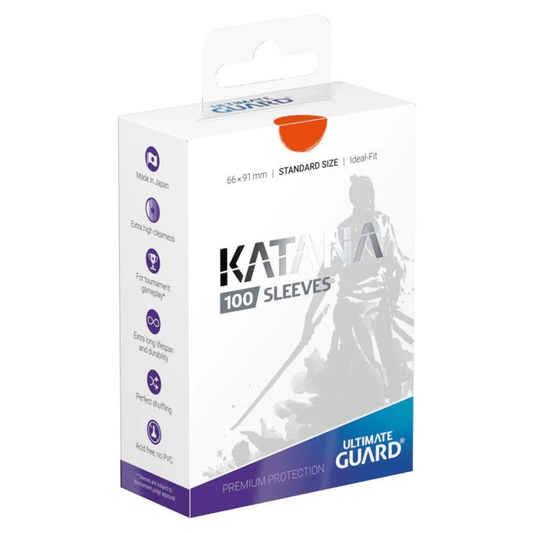 Ultimate Guard Katana Sleeves Standard Size (100) - Orange - Loaded Dice