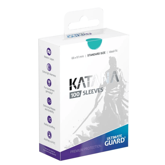 Ultimate Guard Katana Sleeves Standard Size Turquoise (100) - Loaded Dice
