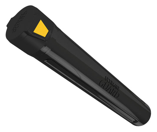 Ultimate Guard MatPod playmat tube in black, closed, angled view