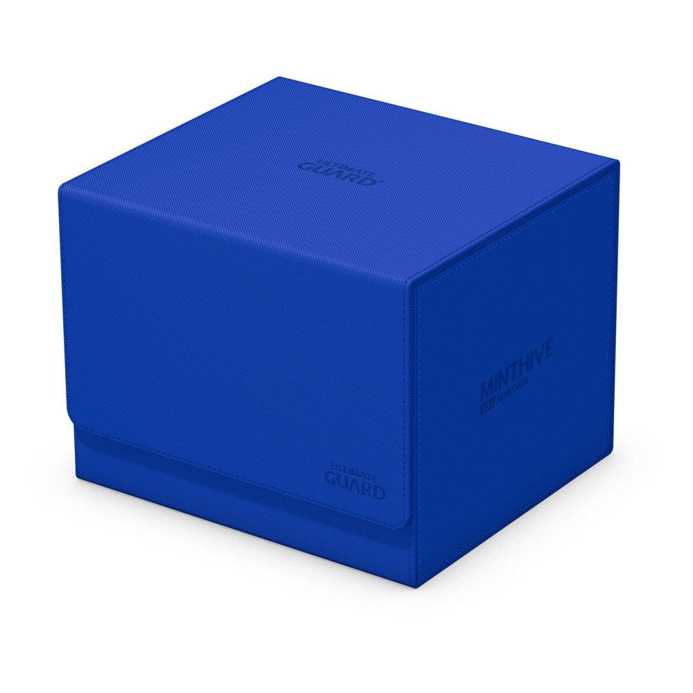 Ultimate Guard Minthive 30+ Xenoskin graded card box in blue, closed, side view