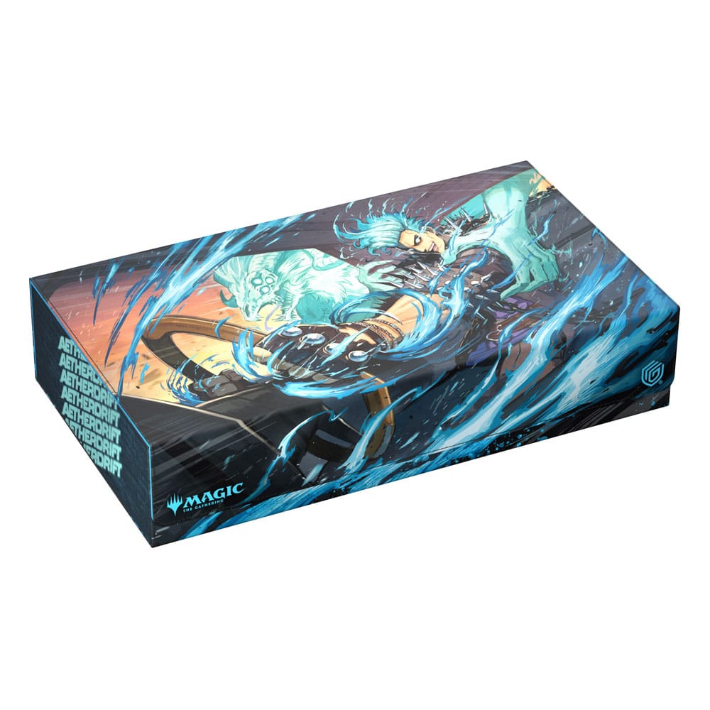 Ultimate Guard Omnihive 1000+ MTG Aetherdrift storage box, closed, artwork lid, side angle