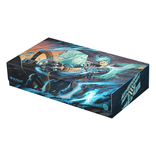 Ultimate Guard Omnihive 1000+ MTG Aetherdrift storage box, closed, artwork lid, front angle