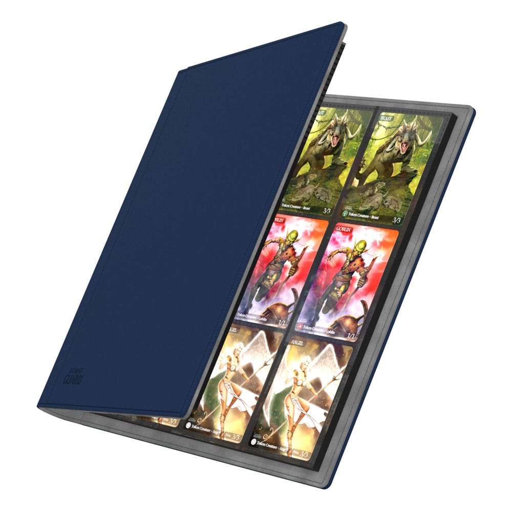 Ultimate Guard Portfolio 480 24-Pocket Xenoskin in blue, front cover opening to show 12-card pages