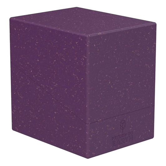 Ultimate Guard Return to Earth Boulder 133+ deck box in purple, closed, front-left view
