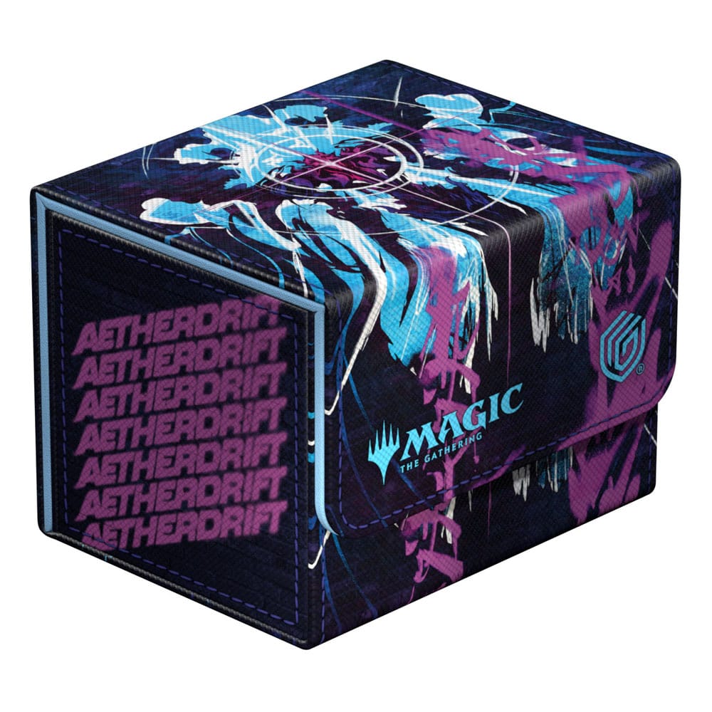 Ultimate Guard Sidewinder 100+ Aetherdrift Oildeep Gearhulk deck box, closed, flap and side panel, front-right