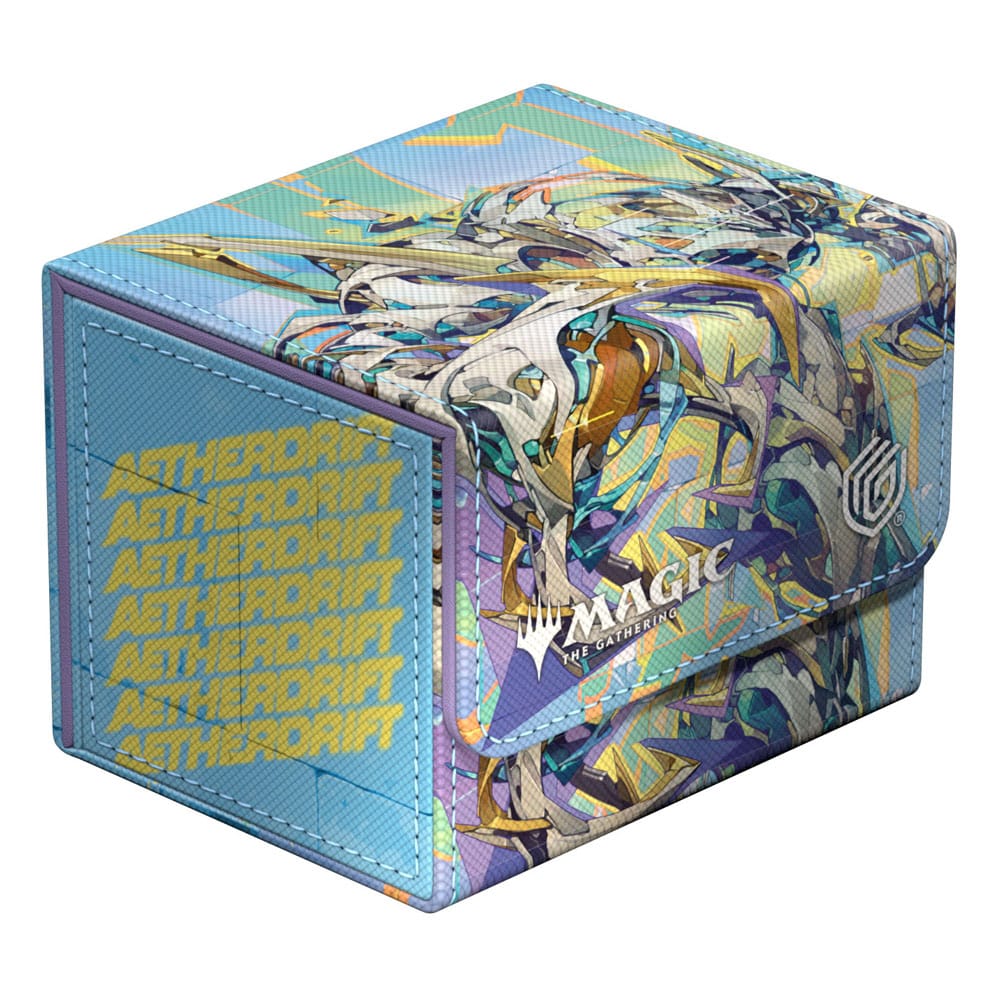 Ultimate Guard Sidewinder 100+ Aetherdrift Riptide Gearhulk deck box, closed, flap and side panel, front-right