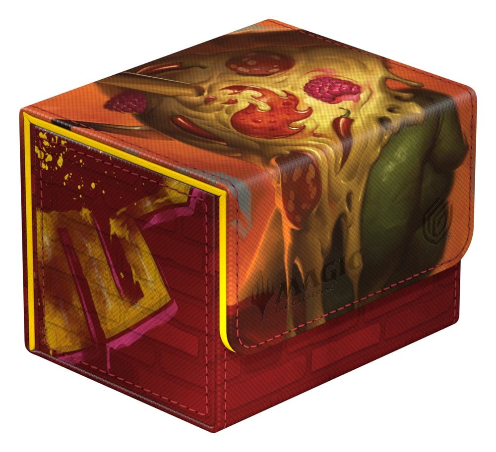 Ultimate Guard Sidewinder 100+ MTG x TMNT Mountain deck box, closed, side view with graffiti panel