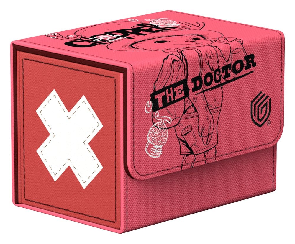 Ultimate Guard Sidewinder 80+ Netflix One Piece Chopper deck box, closed, side panel with white cross emblem