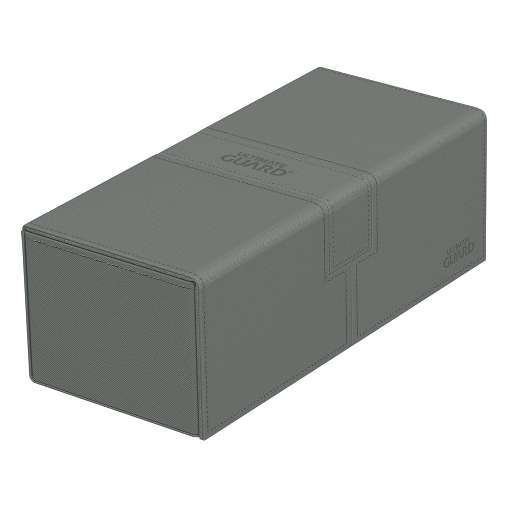 Ultimate Guard Twin Flip'n'Tray 266+ Xenoskin case in grey, closed, lying flat, front angle