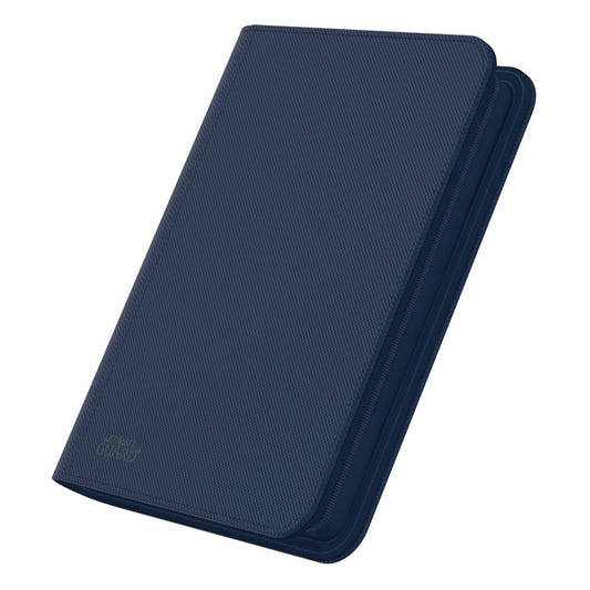 Ultimate Guard Zipfolio 160 8-Pocket Xenoskin binder in blue, closed, front angle