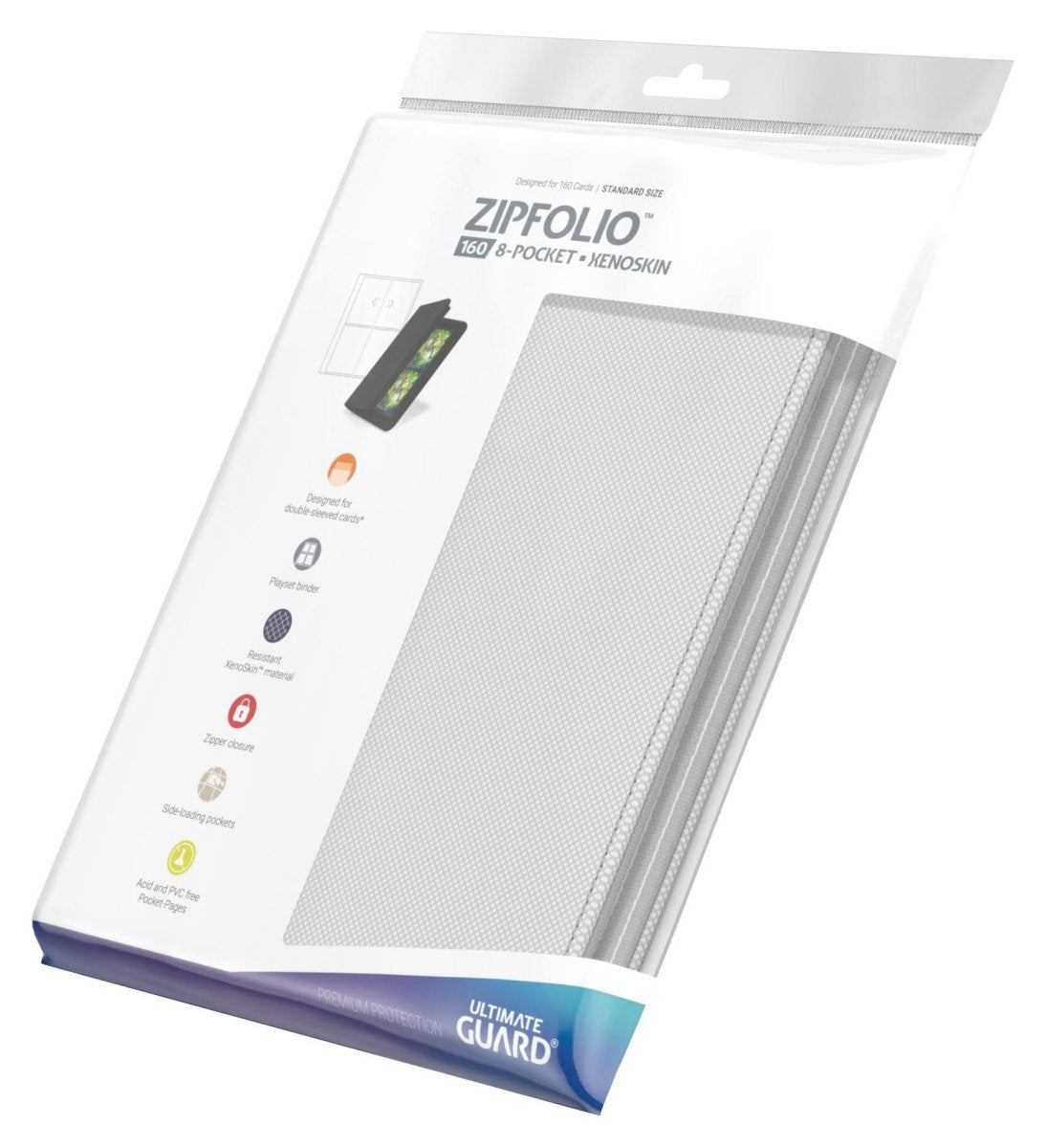 Ultimate Guard Zipfolio 160 8-Pocket Xenoskin - White - Loaded Dice