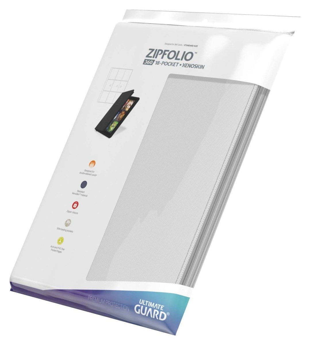 Ultimate Guard Zipfolio 360 18-Pocket Xenoskin - White - Loaded Dice