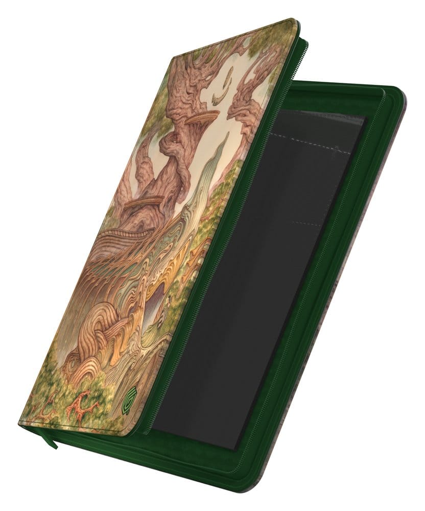 Ultimate Guard Zipfolio 360 Lorwyn Eclipsed Forest binder, cover partly open showing empty pockets