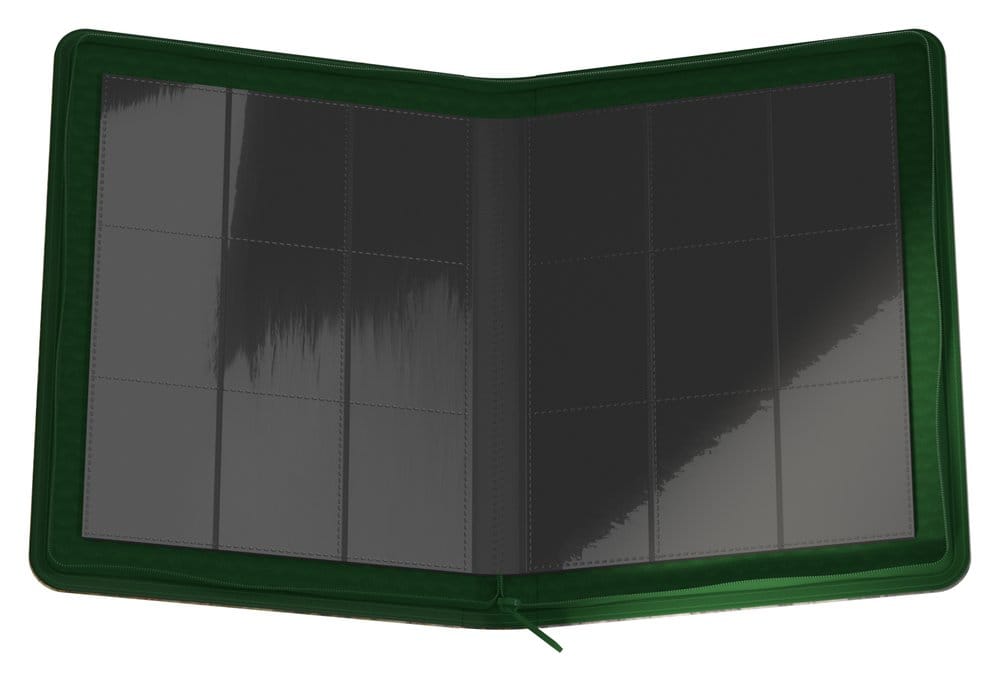 Ultimate Guard Zipfolio 360 Lorwyn Eclipsed Forest binder, fully open showing empty 9-pocket pages