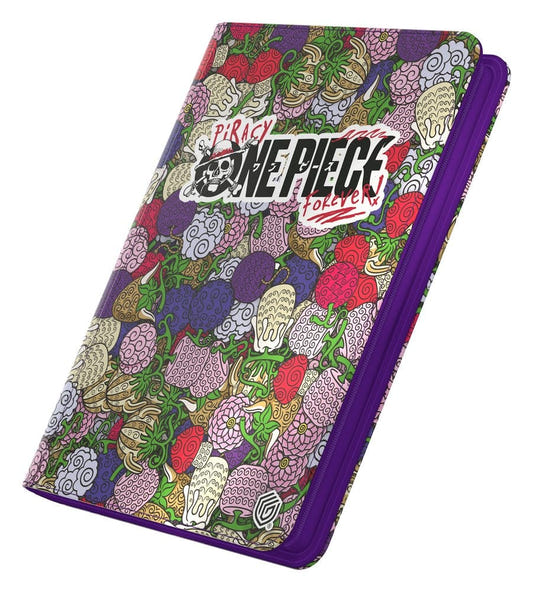 Ultimate Guard Zipfolio 360 Netflix One Piece Devil Fruits binder, all-over Devil Fruit pattern, angled front view