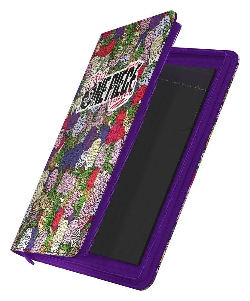 Ultimate Guard Zipfolio 360 Netflix One Piece Devil Fruits binder, cover partly open showing empty pockets