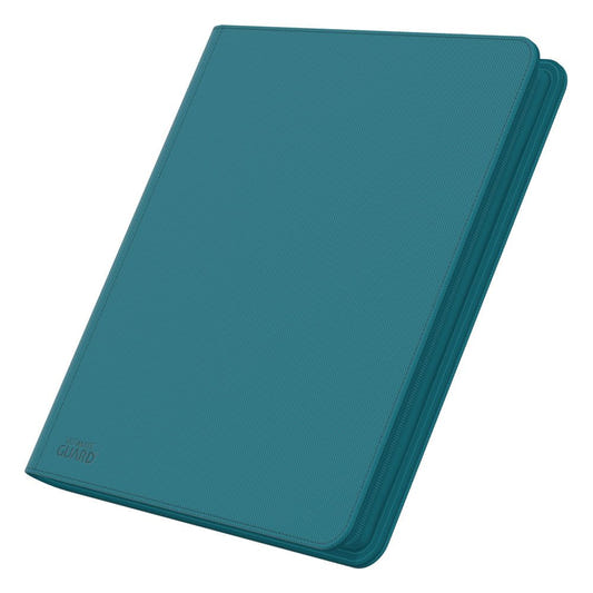 Ultimate Guard Zipfolio 480 24-Pocket Xenoskin binder in petrol, closed, angled front view
