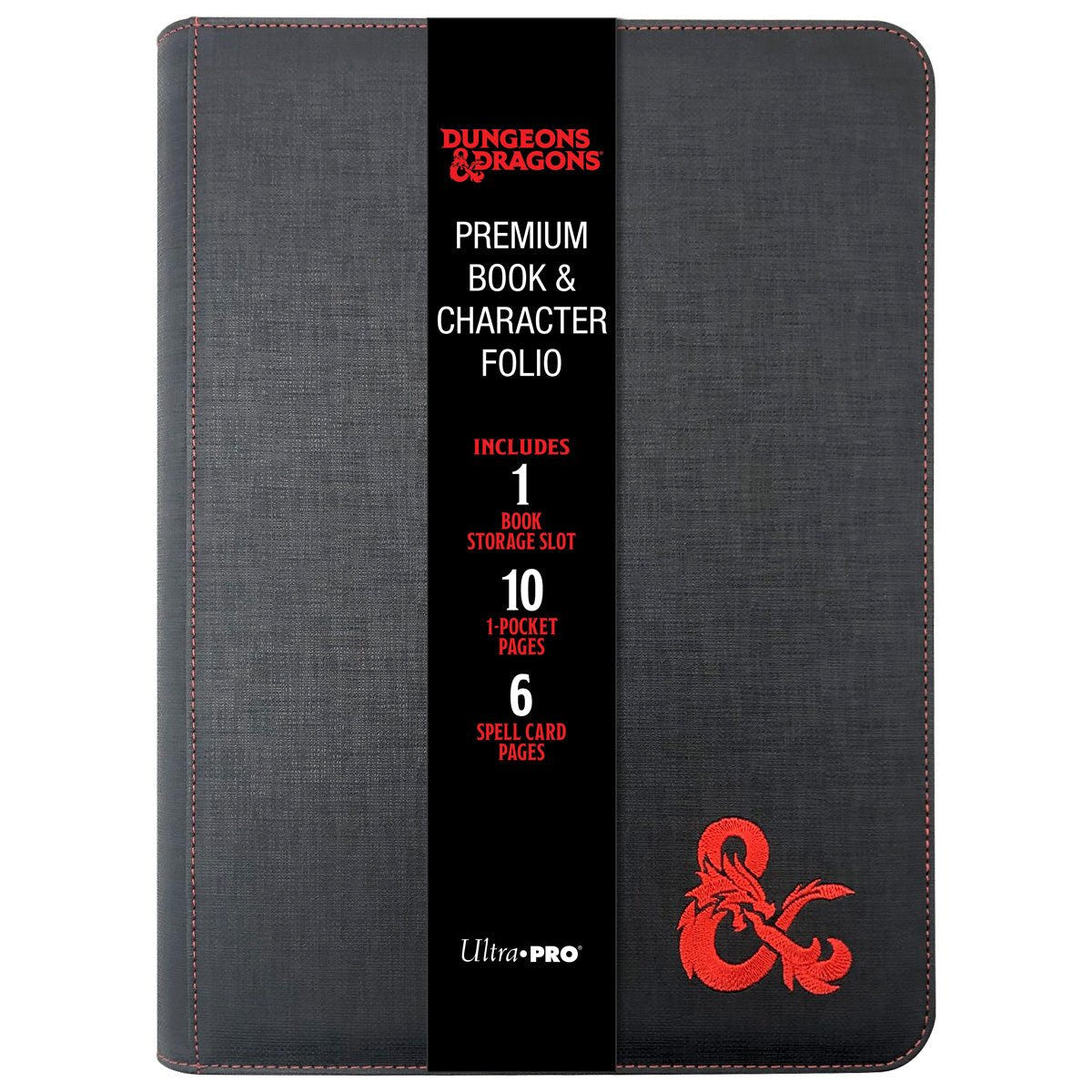 Ultra Pro Dungeons & Dragons Premium Book and Character Folio, zipped, with red ampersand
