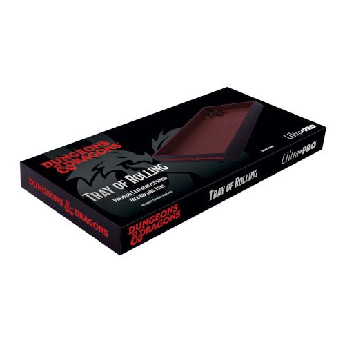 Ultra Pro Dungeons & Dragons Tray of Rolling in its box, black with red leatherette lining
