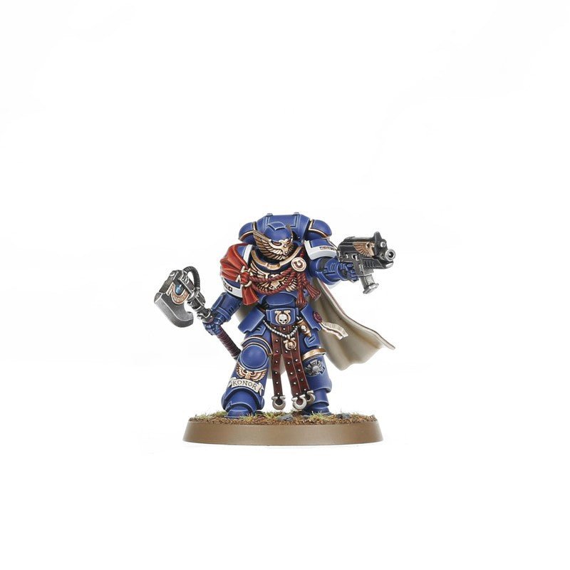 Painted Victrix Honour Guard veteran with power axe and master-crafted bolt carbine