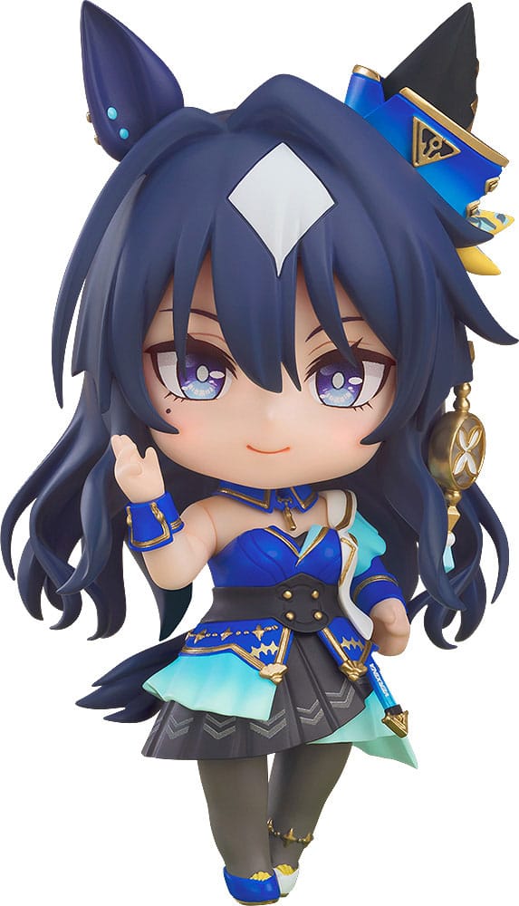 Good Smile Company Uma Musume Pretty Derby Verxina Nendoroid in blue racing outfit, on white