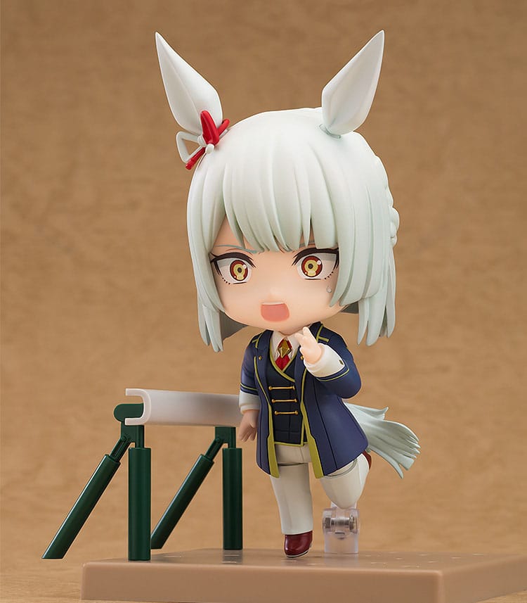 Nendoroid Fujimasa March beside the racetrack fence accessory, Umamusume