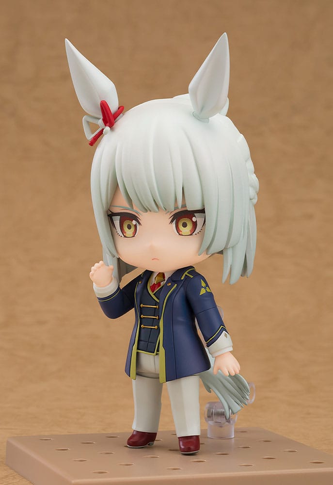 Umamusume Nendoroid Fujimasa March with fist raised, three-quarter view