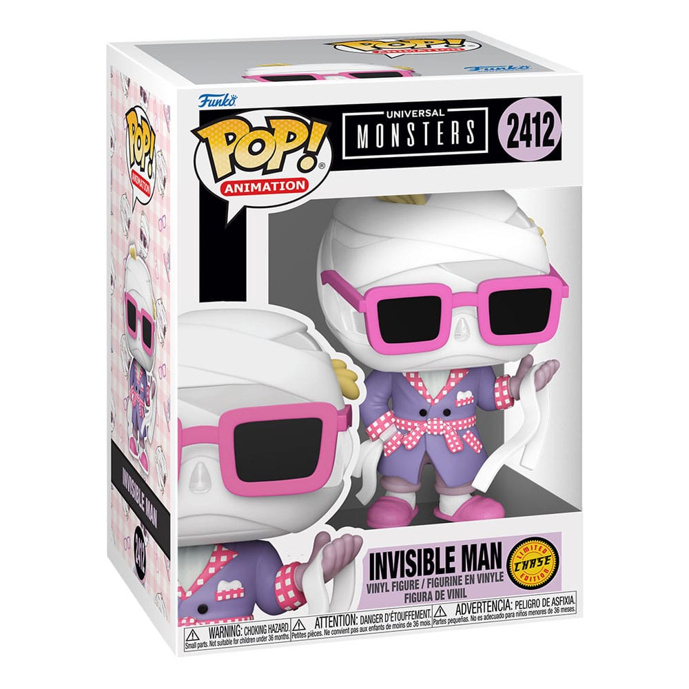 Universal Monsters POP! Animation Vinyl Figures Invisible Man 9 cm – Sealed Case of 6 (with Chase chance)