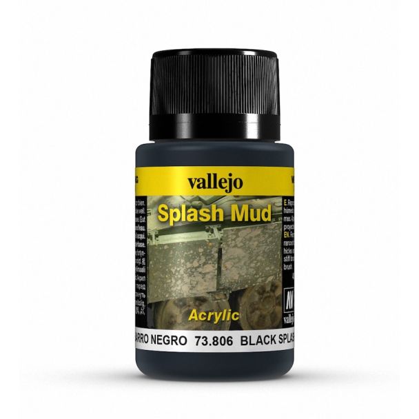 Vallejo Weathering Effects 40ml - Black Splash Mud - Loaded Dice