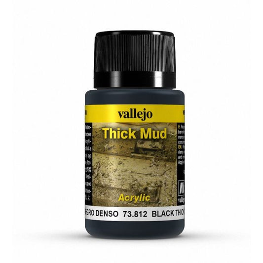Vallejo Weathering Effects 40ml - Black Thick Mud - Loaded Dice