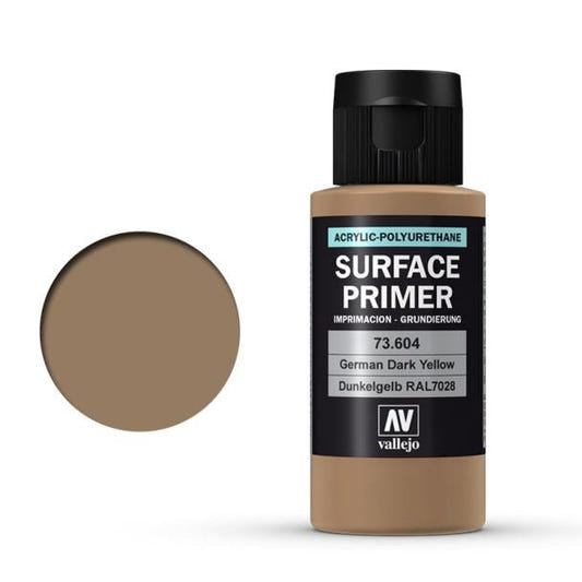 Vallejo Surface Primer Acrylic Polyurethane - Primer German Dark Yellow (RAL 7028) 60ml bottle
