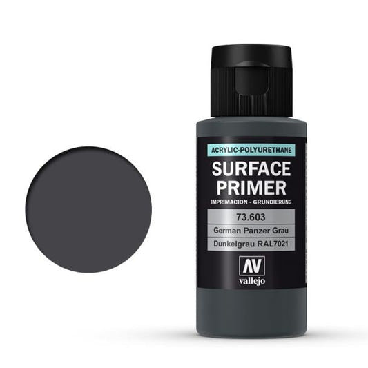Vallejo Surface Primer Acrylic Polyurethane - Primer German Panzer Grey 60ml bottle