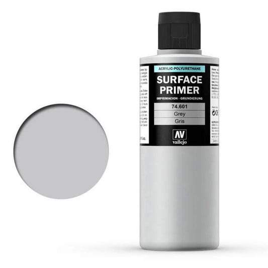 Vallejo Surface Primer Acrylic - Primer Grey 200ml bottle